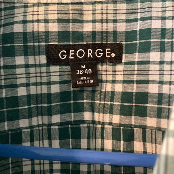 GEORGE Men’s short sleeve shirt. Sz M 38-40. Like new. Green/white - Picture 2 of 5